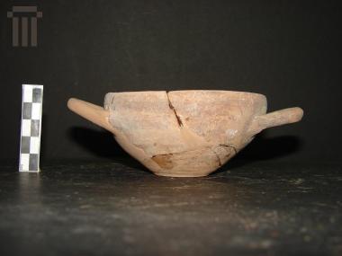 Brown-glazed thin-walled footless cup (kylix) of a local workshop