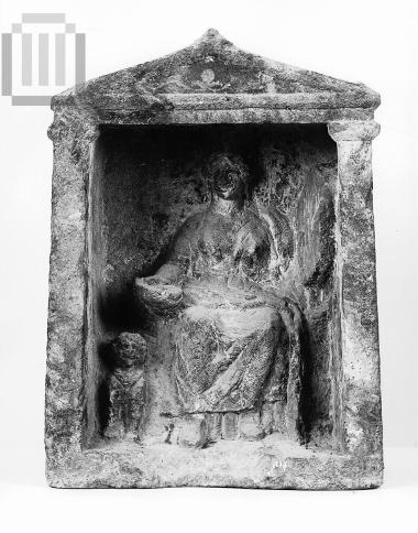 Small stone naiskos of the Mothers of Gods