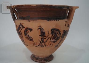 Black figured column krater