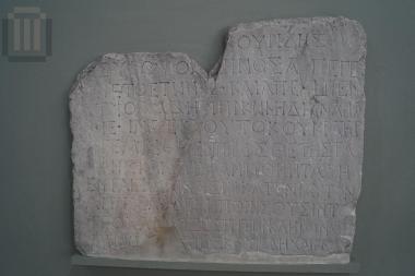 Inscripted plaque with testament