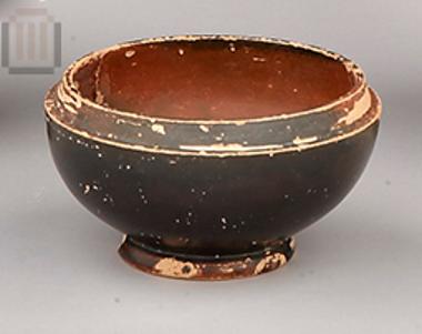 Black glaze lekanis-pyxis (covered bowl)