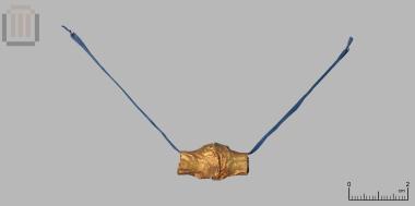 Gold biconal pendant bead