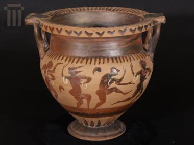 Black-figured column krater