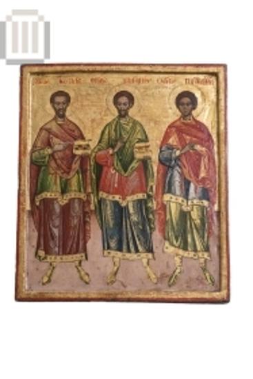 Icon of Saints Anargyroi of rome and Panteleimon