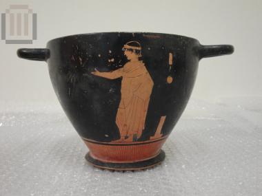 Attic Corinthian type red figure skyphos