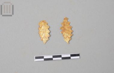 Δύο χρυσά φύλλα από στεφάνι δρυός