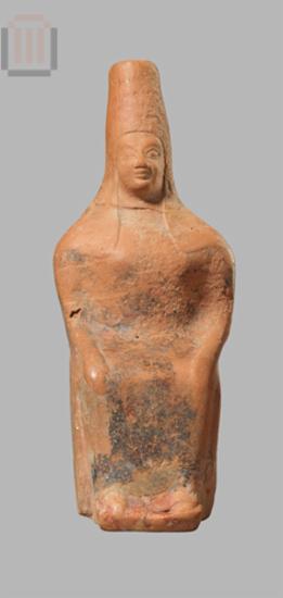 Terracotta figurine of an enthroned female figure