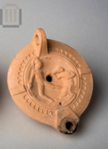 Lamp with representation of Achilles and Penthesileia,