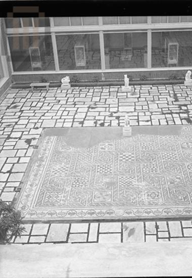 Mosaic floor with geometric and vegetal decoration