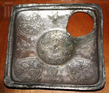 Silver cover of a chest
