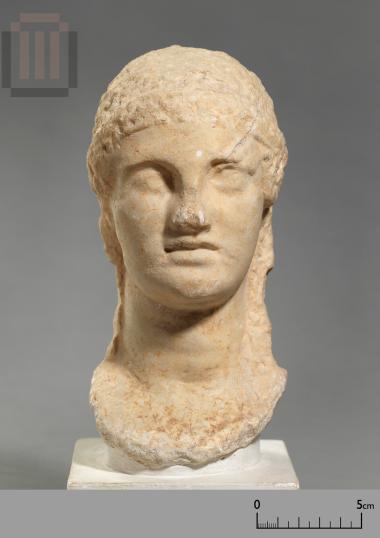 Marble head of Athena from a small statue