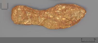 Χρυσό έλασμα που κάλυπτε το κάττυμα υποδήματος δεξιού ποδιού