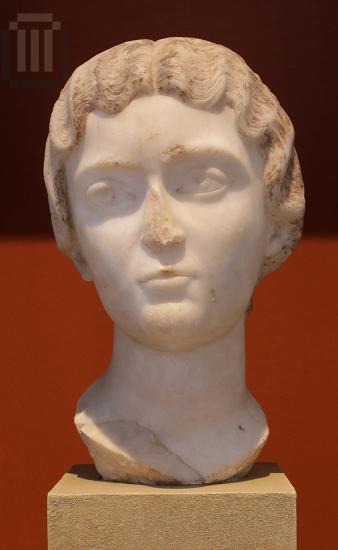Marble portrait head from a female statue