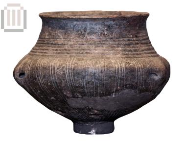 Footed necked jar