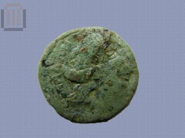 Bronze coin of Ambracia with Apollo and Zeus