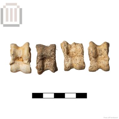 Four animal anklebones (astragals) from Gitana