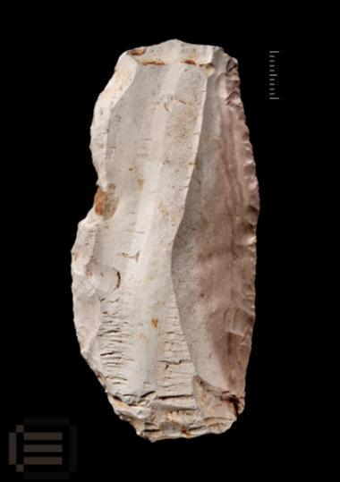 Side scraper on flake, from Mikro Karvounari