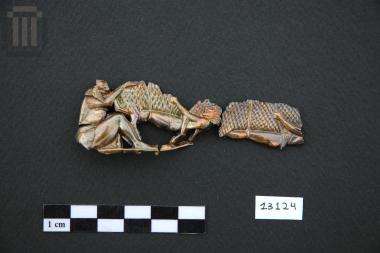 Gilded silver sheets showing Polyphemus and Odysseus tied beneath a ram