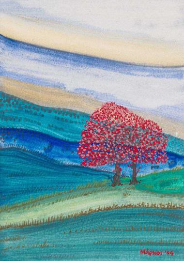 Δύο κόκκινα δέντρα