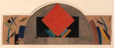 Σχέδιο για το πρώτο Σοβιετικό θέατρο στο Όρενσμπουργκ.