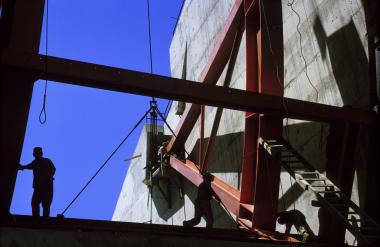 Σκηνή εργασίας στο φράγμα των Κρεμαστών