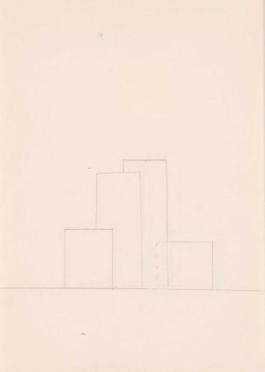 4 Drawings for marble sculptures - The Walls