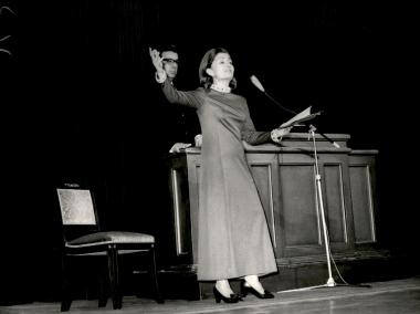 Στιγμιότυπο από εκδήλωση του Εθνικού Θεάτρου