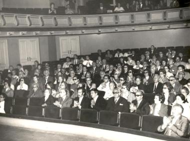 Στιγμιότυπο από εκδήλωση του Εθνικού Θεάτρου
