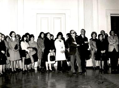 Κοπή πρωτοχρονιάτικης πίτας στο Εθνικό Θέατρο, στιγμιότυπο από την εκδήλωση