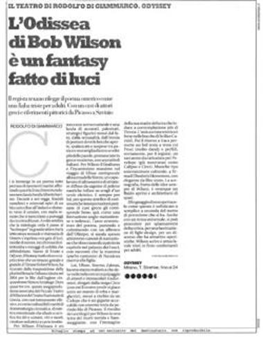 L’Odissea di BobWilson e un fantasy fatto di luci