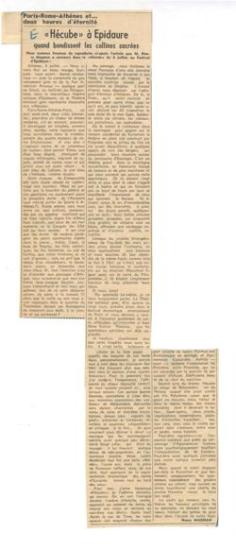 Paris-Rome-Athènes et ...deux heures d'éternité. 