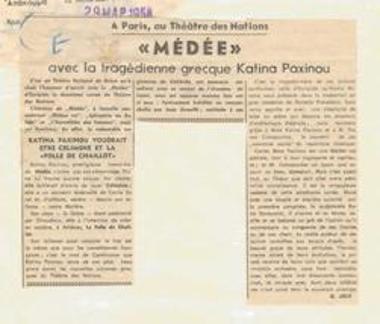 À Paris, au Théâtre des Nations. 