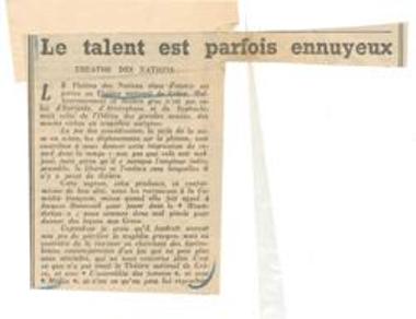 Le talent est parfois ennuyeux