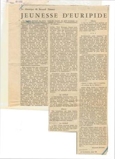 Jeunesse d'Euripide
