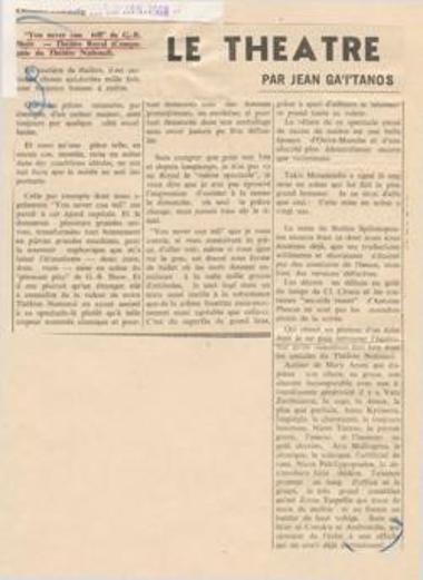 You never can tell de G.B. Shaw, Théâtre Royal (Compagnie du Théâtre National)