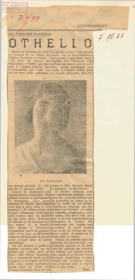 Othello, au Théâtre National