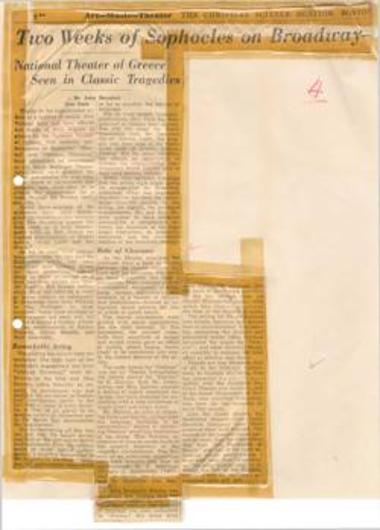 Two weeks of Sophocles on Broadway