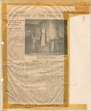 First night at the theatre. 