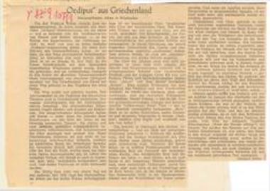 Oedipus aus Griechenland. Nationaltheater Athen in Wiesbaden