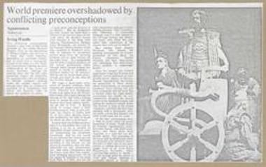 World premiere overshadowed by conflicting preconceptions. 
