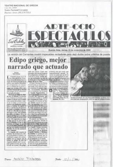 Edipo griego, mejor narrado que actuado