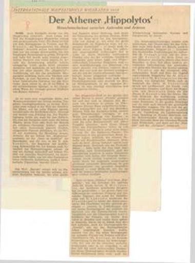 Internationale Maifestspiele Wiesbaden 1955. Der Athener 