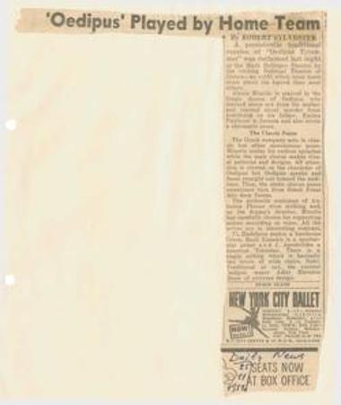 Oedipus played by home team