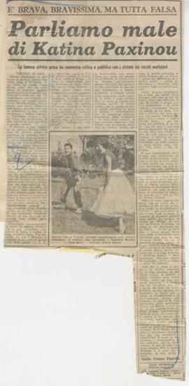 E' brava, bravissima, ma tutta falsa. Parliamo male di Katina Paxinou. La famosa attrice greca ha commosso critica e pubblico con i sistemi dei vecchi mattatori