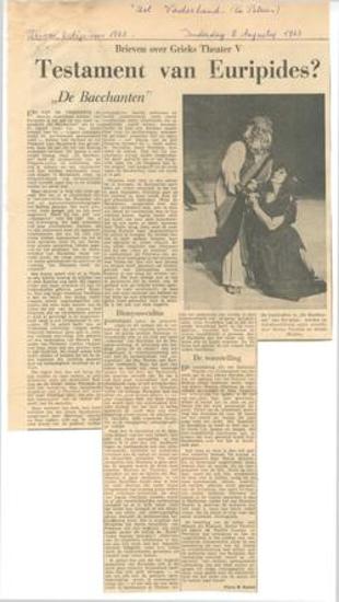 Brieven over Grieks Theater V. Testament van Euripides. 