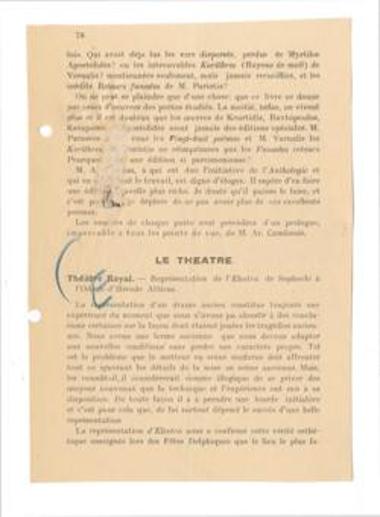 Théâtre Royal. Représentation de l'