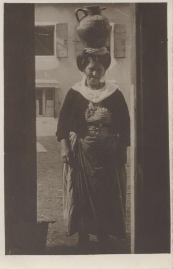 Old woman with traditional Corfu clothes