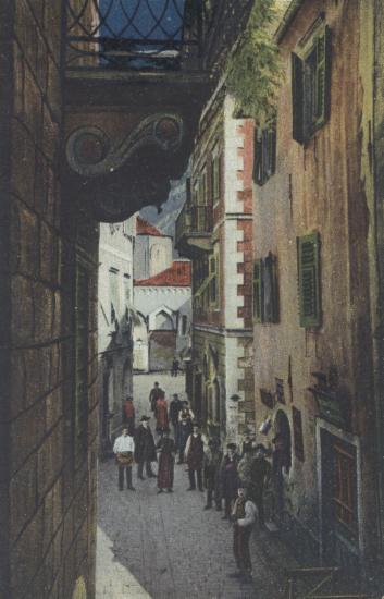 Δρόμος στην πόλη Ασκρήβιον (Kotor), Μαυροβούνιο, 1919