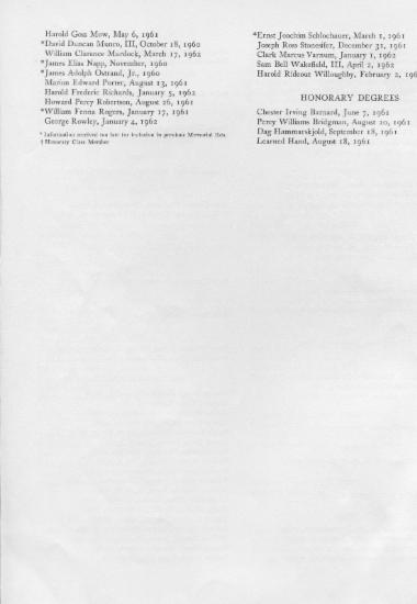 Scrapbook memorial service of rememberance of Princeton University for their alumni (p.12) June 10, 1962