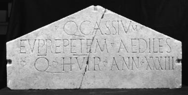 Achaïe II 142: Epitaph of Quintus Cassius Euprepes